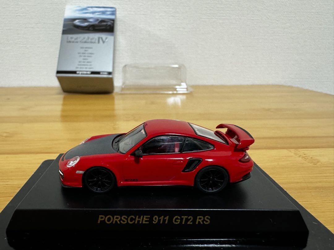Kyosho 1/64 Porsche Online Limited Karwaza Version 997GT2 Red Black Mini Car