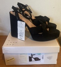 Women's Riah Platform Heels - A New Day Black Size 8.5