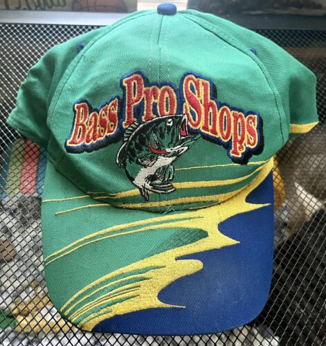 Bass Pro Shops Hat Cap Snapback Trucker Black Yellow Adult Fisherman Fishing  Men