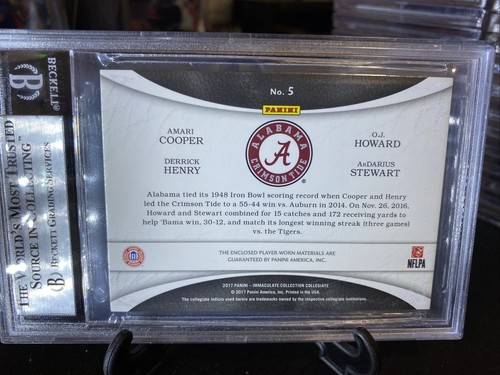 2017 Immaculate Quad, COOPER,DERRICK HENRY, HOWARD, STEWART/99 Alabama BGS 🔥 - Picture 7 of 9