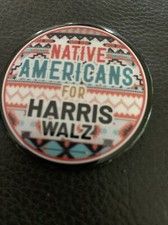 2024 Native Americans For Harris Walz Presidential Campaign Pin Button