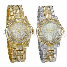 Women's Luxury Stainless Steel Band Full Rhinestone Quartz Analog Wrist Watches