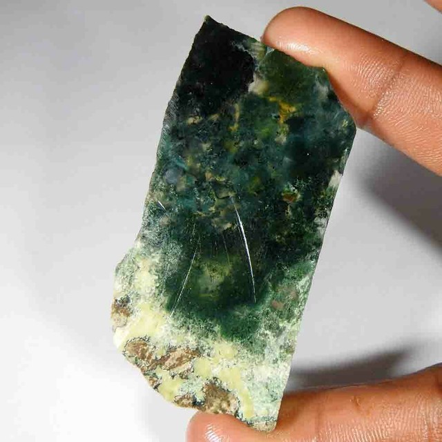 72.25Cts100%Natural Green Moss Agate Rough (Size-L-63X W-32XD-6 MM