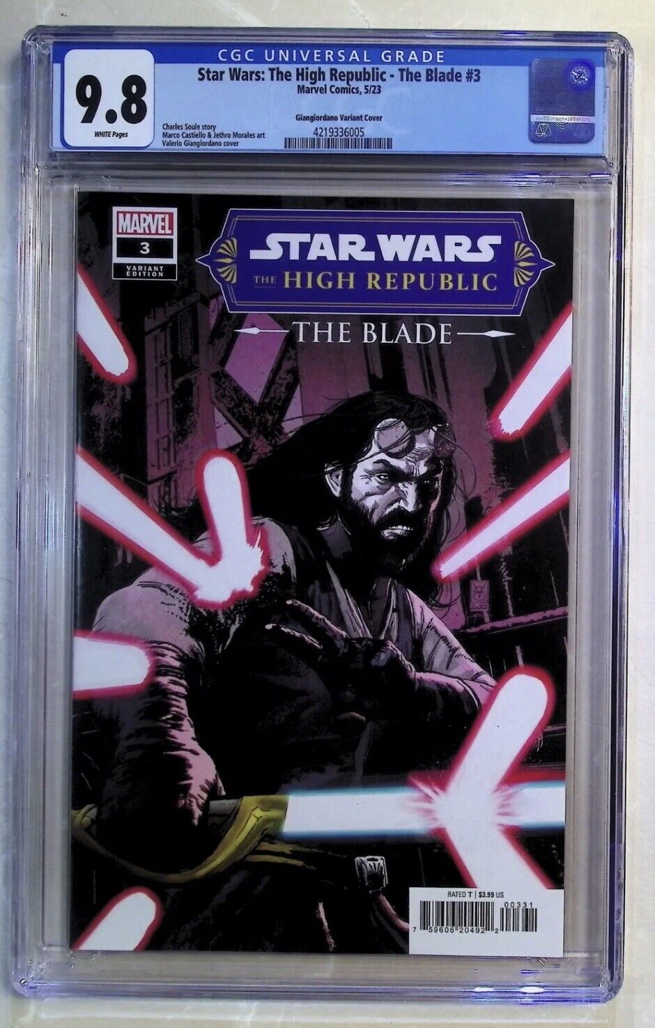 Star Wars The High Repulic The Blade #3 2023 Marvel Giangiordano Variant CGC 9.8