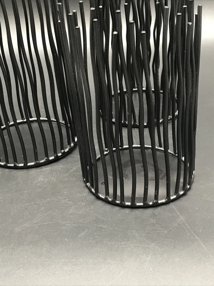 Juego de 3 Candelabros Pilar Hierro Metal Negro Candelabro Moderno Interior y  Foto 3 de 4