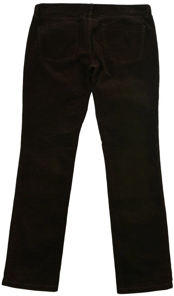 Pantalone donna J.Crew pantalone dritto marrone scuro cotone tasca bottoni zi... - Immagine 2 di 4