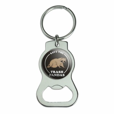 Save the Trash Pandas Raccoons Funny Humor Bottle Cap Opener Keychain Key  Ring