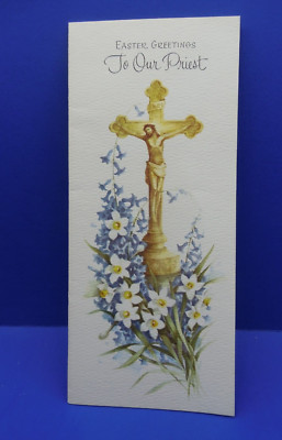 Vintage Unused ''Easter Greetings To Our Priest''''  Card/env.  - Free Ship