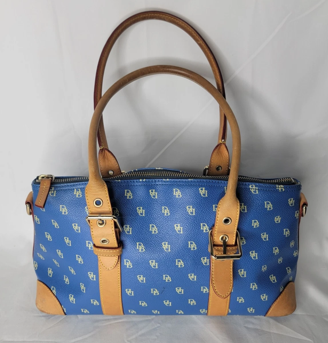 Dooney Bourke Handbag Domed Satchel Purse Blue DB Logo