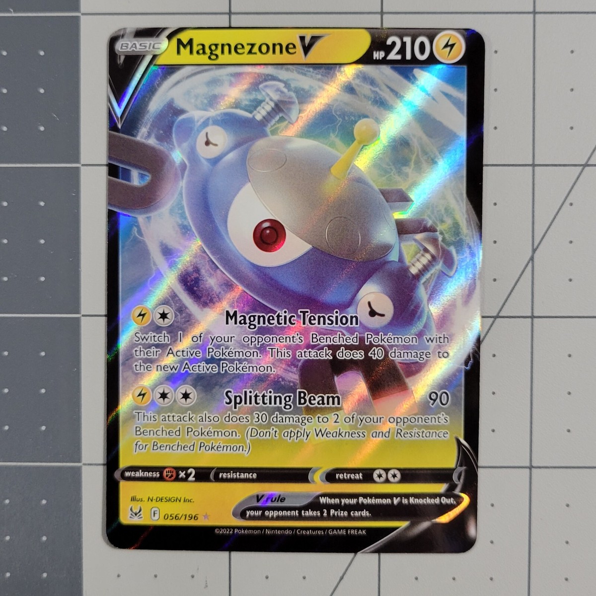 Magnezone V OC Miscut Error Pokemon Card Lost Origin Holo Rare 056