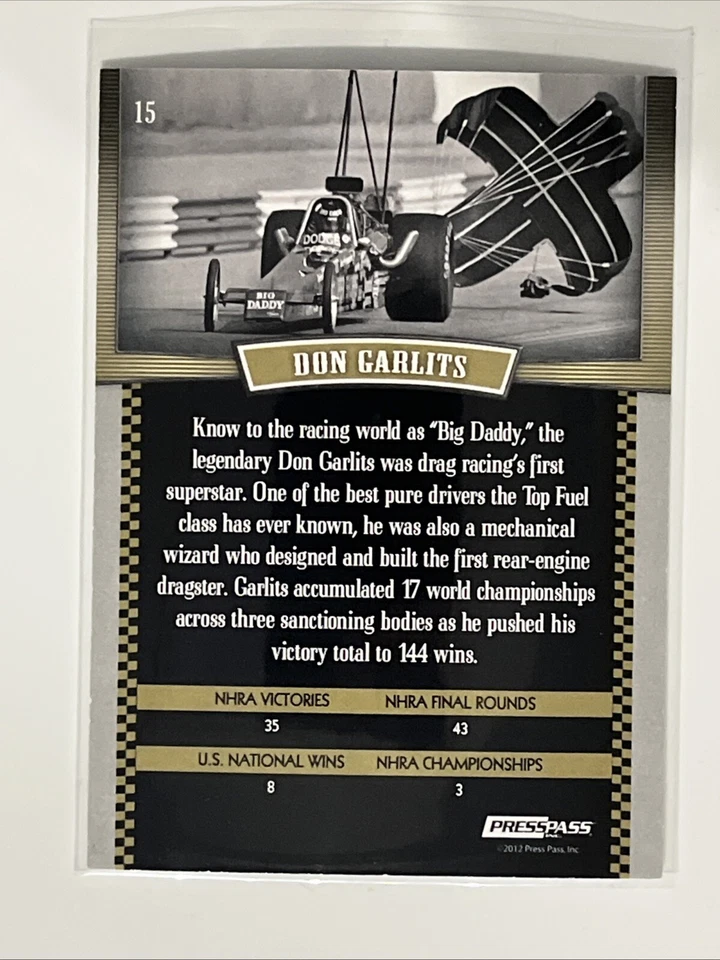 /99 Don Garius Red Foil 2012 Press Pass Legends NASCAR RACING - Image 2 of 2