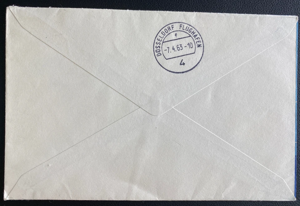 1963 Nueva Zelanda Primer Vuelo Correo Aéreo Cubierta a Düsseldorf Alemania BOAC Comet Jet Foto 2 de 2