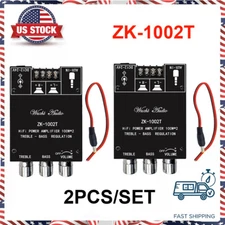 2Pcs ZK-1002T Bluetooth TPA3116 2 Channel 2*100W Digital Audio Amplifiers Module