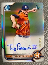 2022 BOWMAN DRAFT CHROME trey dombroski iii auto /499 refractor 1st astros