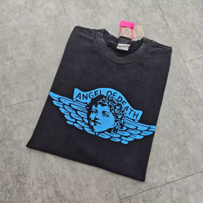 Saint of Michael Angel Of Death T-shirt Wash Black Mens Oversized