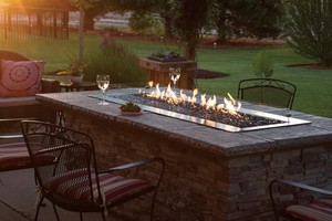 Empire Carol Rose 60 Inch Propane Gas Outdoor Linear Fire Pit Kit
