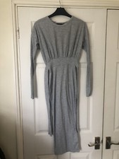 Pretty Little Thing Grey Ribbed Dress Size 6
