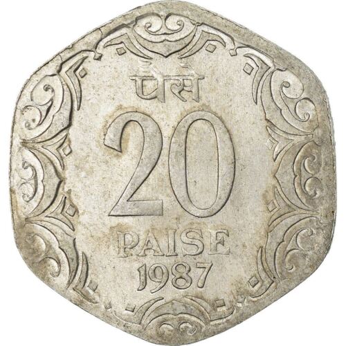 India | 20 Paise Coin | Ashoka lion | Km:44 | 1982 - 1997 - Picture 2 of 12