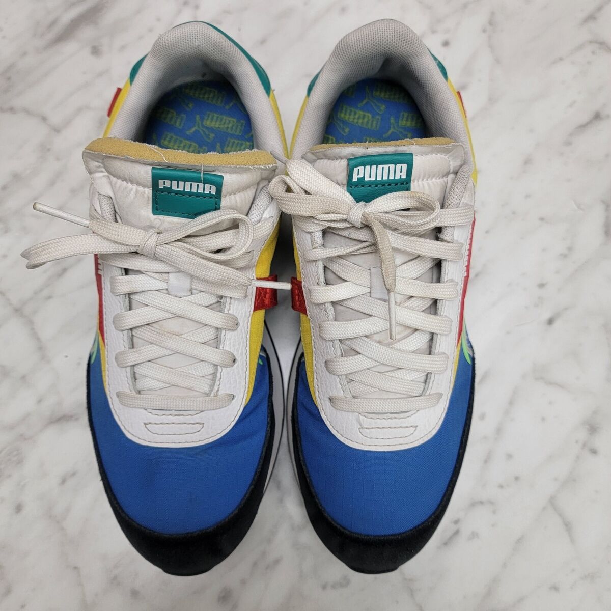 Puma Future Rider Twofold SD Jr Size 7C Blue-elecktro-maize Puma Future Rider Twofold SD Jr Size 7C Blue-elecktro-maize