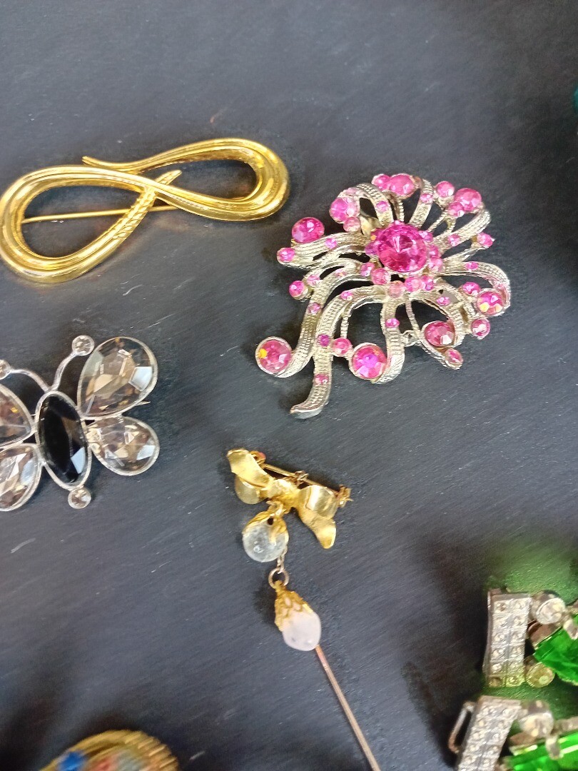 Bundle Of Vintage Brooches And Pins, Jewellery, Hat Pin, Sterling