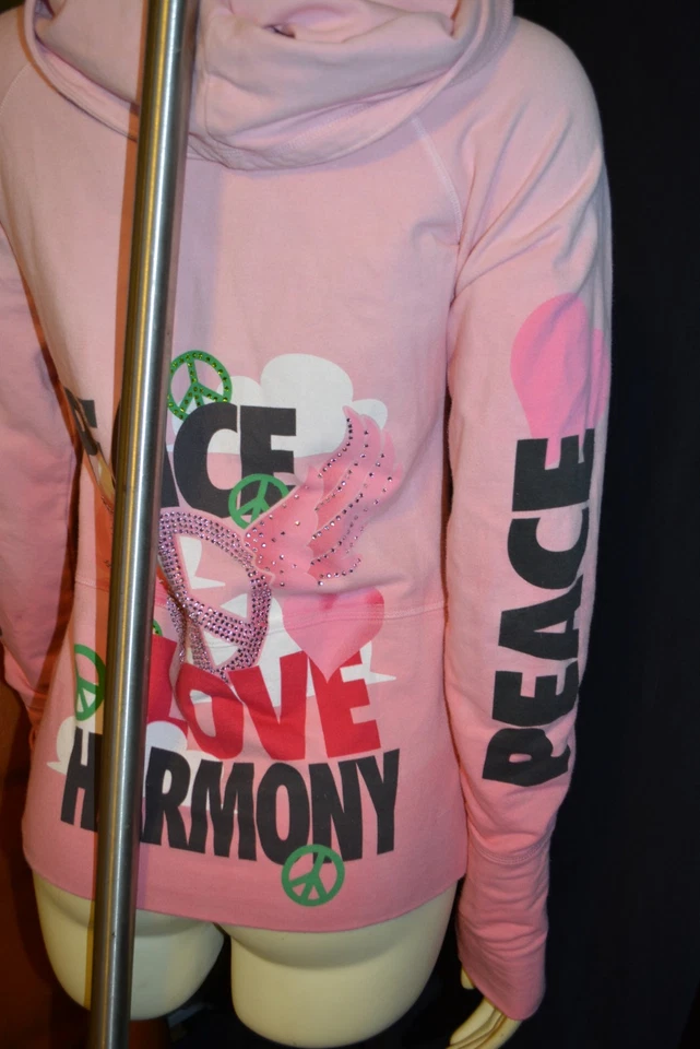 Sudadera con Capucha Mujer Bejeweled Swarovski Cristal Paz Armonía Rosa Talla S Foto 2 de 4