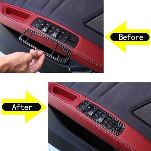 Recorte de interruptor elevador de ventana de fibra de carbono para Maserati Ghibli/Quattroporte 2014-2022 - Imagen 8 de 12