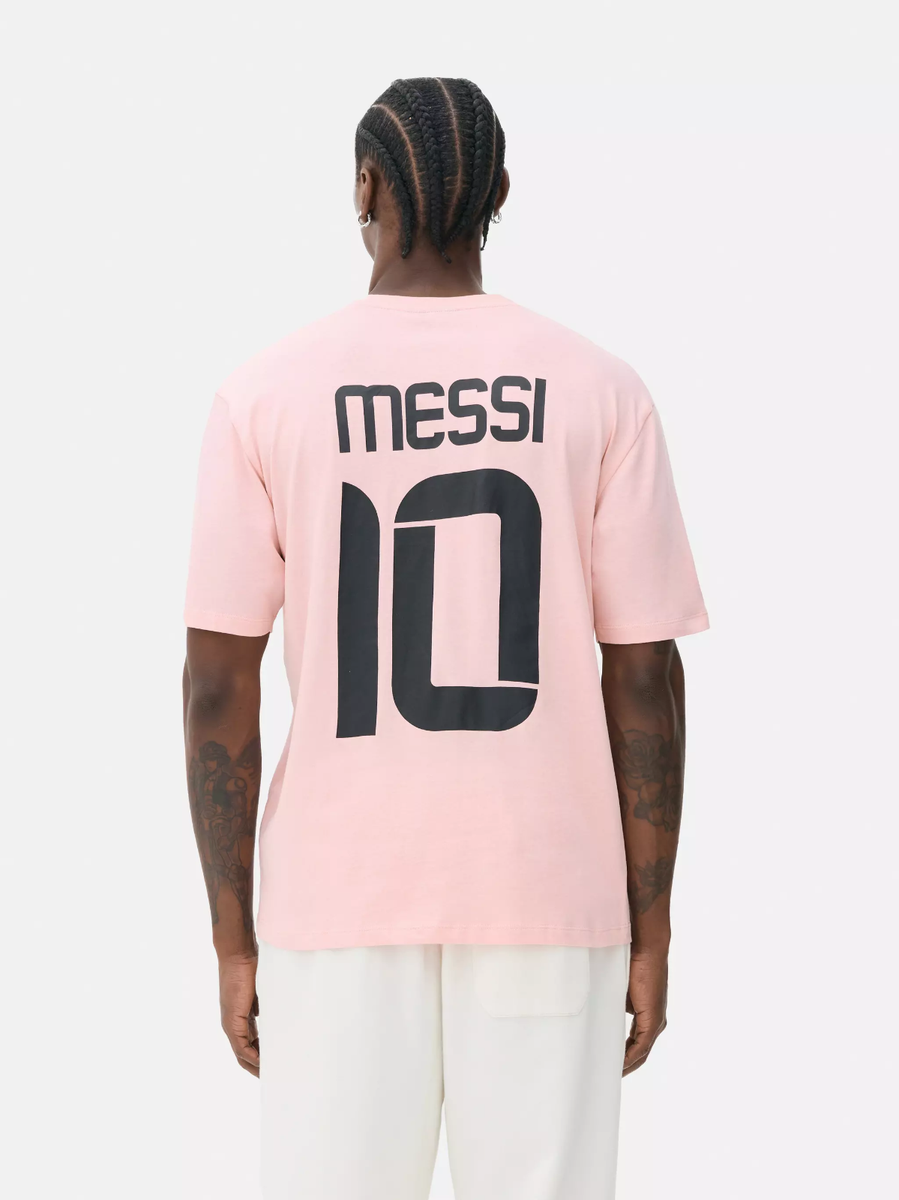 PRIMARK X MLS INTER MIAMI CF MENS UNISEX PINK GRAPHIC T SHIRT