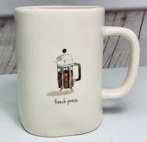 ULTRA RARE! Vintage Rae Dunn by Magenta COFFEE PRESS Mug Stamped