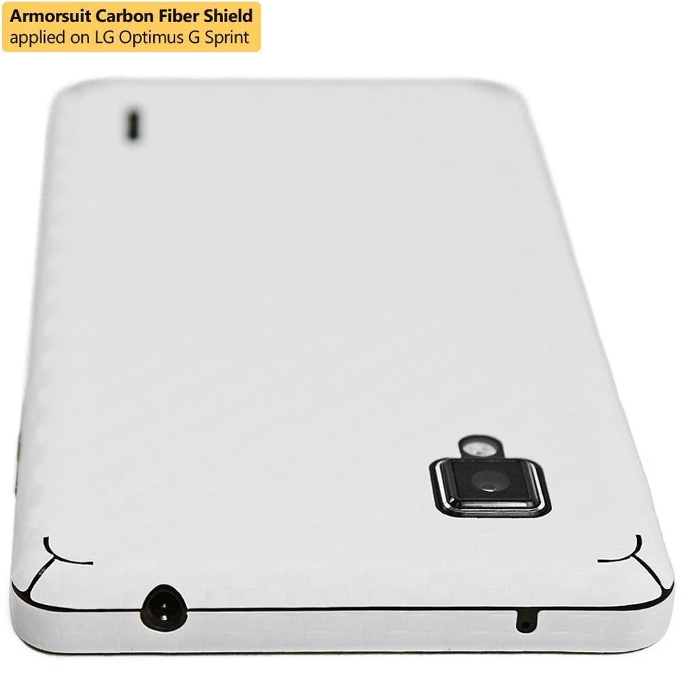 ArmorSuit LG Optimus G (Sprint) Screen Protector + White Carbon Fiber Skin USA - Image 4 of 4