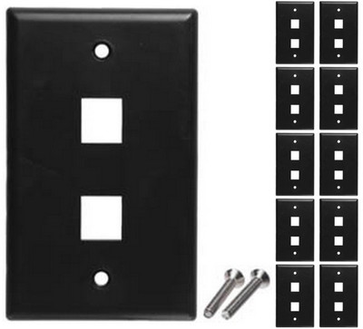 Lot25 Keystone flush Wall face Plate 2/Two/Dual mount Hole/Jack/Cavity$ SH{BLACK