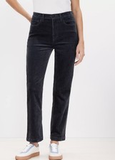 Ann Taylor LOFT Modern Straight Leg Women  s Corduroy Pants in Size 30 Dark Gray