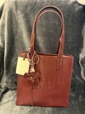NEW  Ted Baker London The Icon Burgundy Embossed Small Tote with Flower Patent