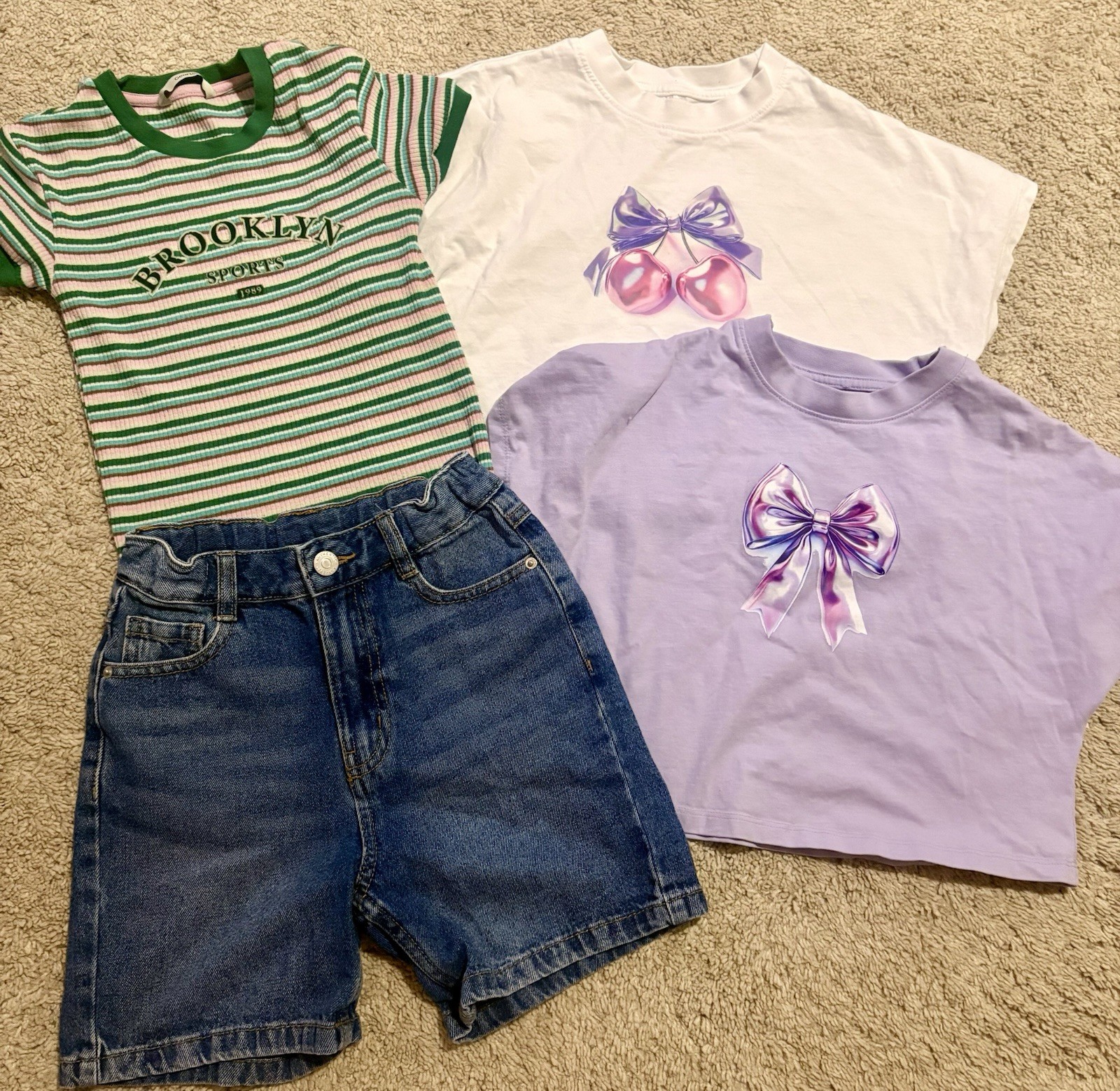 Girls bundle summer age 7-8 shorts t-shirts tops holiday bundle clothes