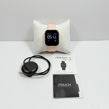 iTouch Wearables Air 3 Smartwatch Fitness Tracker Rose Gold Rubber Band