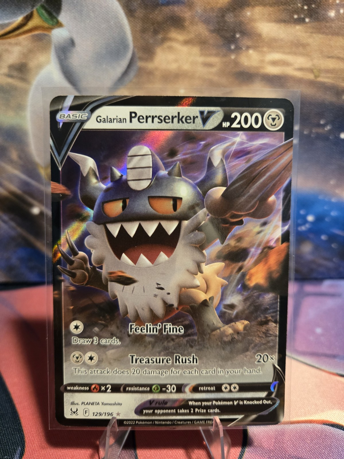 Galarian Perrserker V 129/196 Lost Origin NM