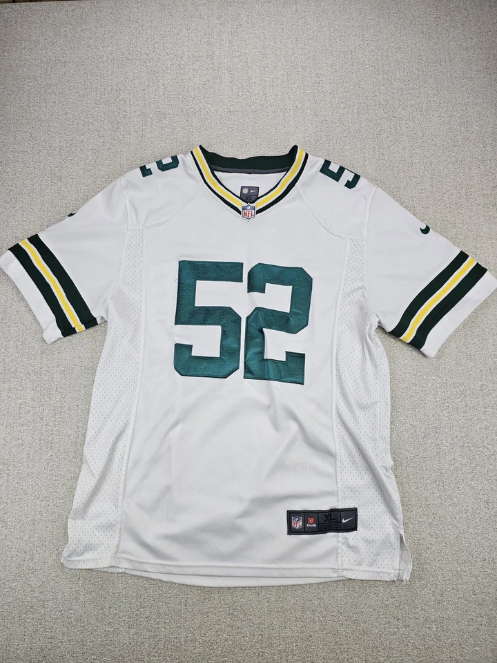 Camiseta de fútbol americano Nike Green Bay Packers talla XL en el campo de la NFL #52 Clay Mathews Foto 2 de 4