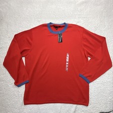 Tommy Hilfiger Men's Red/Blue Knit Crew Neck Pullover Sweater XL