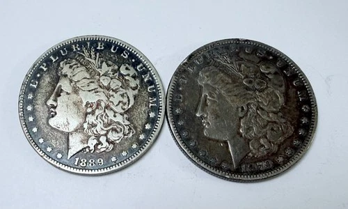 1889-O & 1879 Lot of 2 Total Morgan Silver Dollar 90% Silver #7654