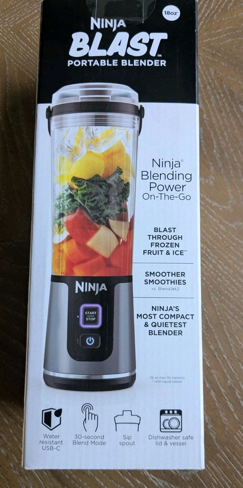 NEW Ninja BLAST 18oz PORTABLE BLENDER with Leak Proof Sip Lid NIB