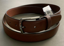 Cinturón de vestir de cuero hecho por el hombre Perry Ellis Portfolio para hombre, Park Avenue marrón, 44