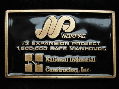 PD15138 *NOS* VINTAGE 1970s **NATIONAL INDUSTRIAL CONSTRUCTOR'S, INC.** BUCKLE
