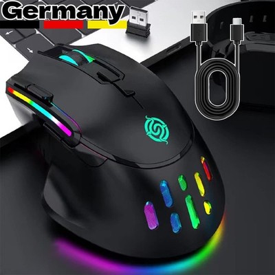 PC Gaming Maus Kabellos USB RGB 2.4G Wireless Mouse For Computer Notebook Laptop