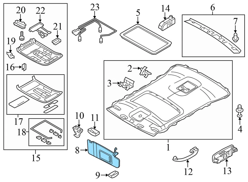 AUDI S8 2013-2017 - Parasol derecho/espejo 4H0857552F Foto 4 de 4