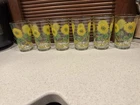 Vintage 8 oz Anchor Hocking Sunflower Jelly Jar/glasses - Set of 6