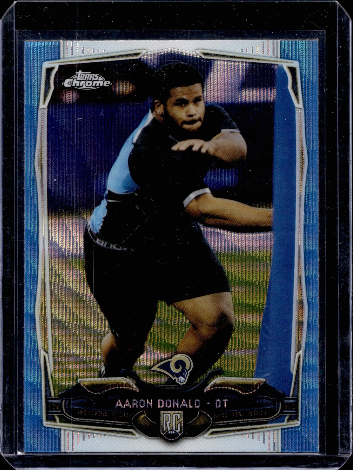 2014 Topps Chrome #175 Aaron Donald Blue Wave Refractor Rookie Rams J15