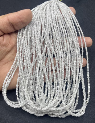 Natural White Diamond Beads 3mm Uncut Rough 16'' Strand AAA Conflict Free Gift