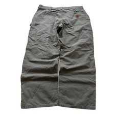 Carhartt B151 FAT Men's Gray Canvas Wide Dungaree Fit Carpenter Pants Size 38x30