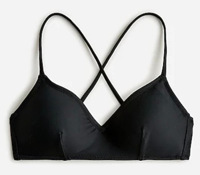 J Crew Cross back French bikini top, Color: BLACK, Size: 3x, PLUS SIZE NEW