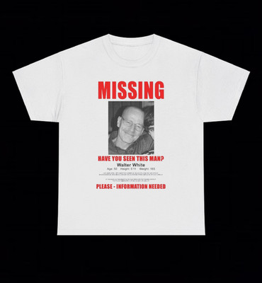Breaking Bad Missing Have You Seen This Man T Shirt Walter White Grunge Y2K Goth