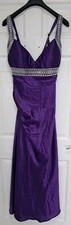 Goya London Purple Prom Dress Beaded long Length Size 18 .Designer